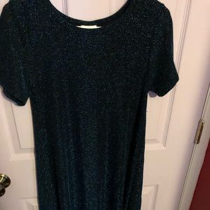 LulaRoe black with blue sparkle elegant Carly